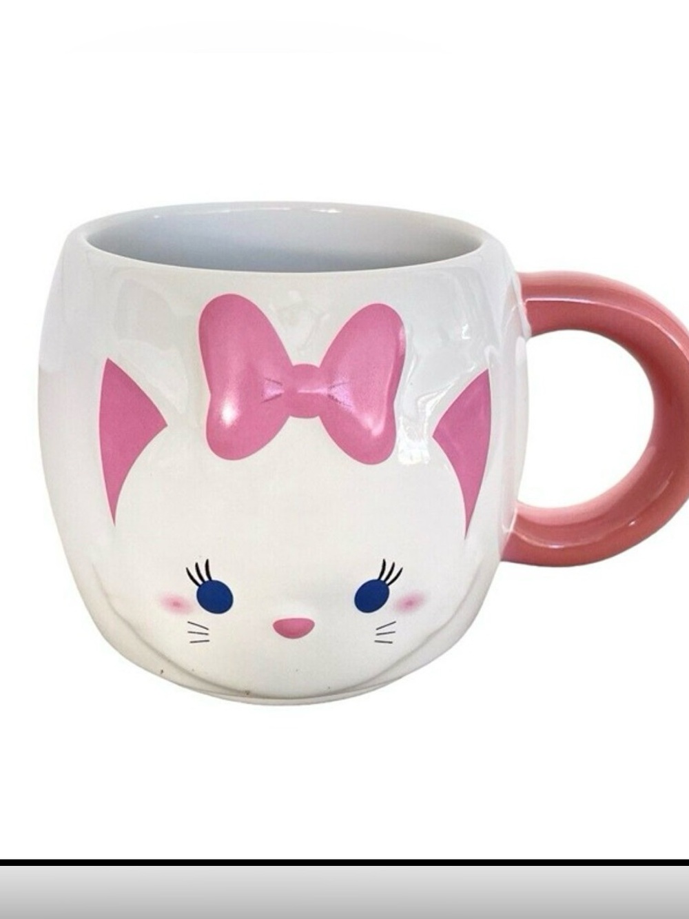 Disney Parks Marie Tsum Tsum Coffee Mug Cup Aristocats Kitty Cat White Pink Bow